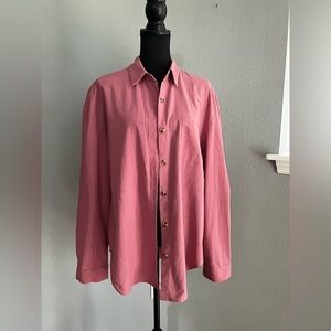 Hotouch Pink Button-Down Long Sleeve Shirt